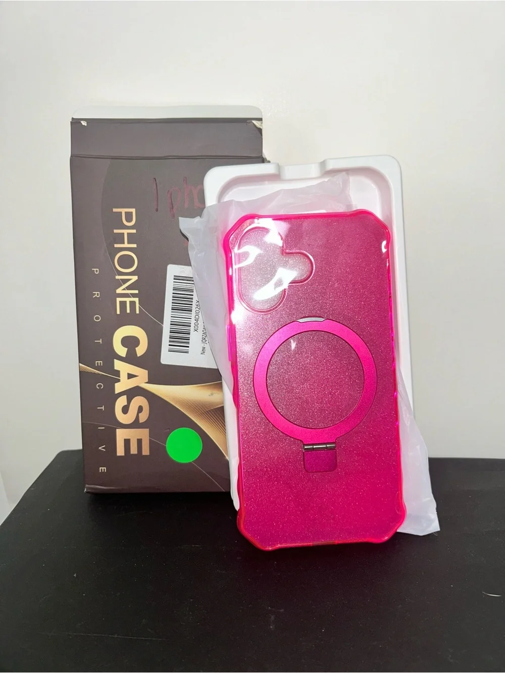 Pink iPhone 16 Case with Ring Holder